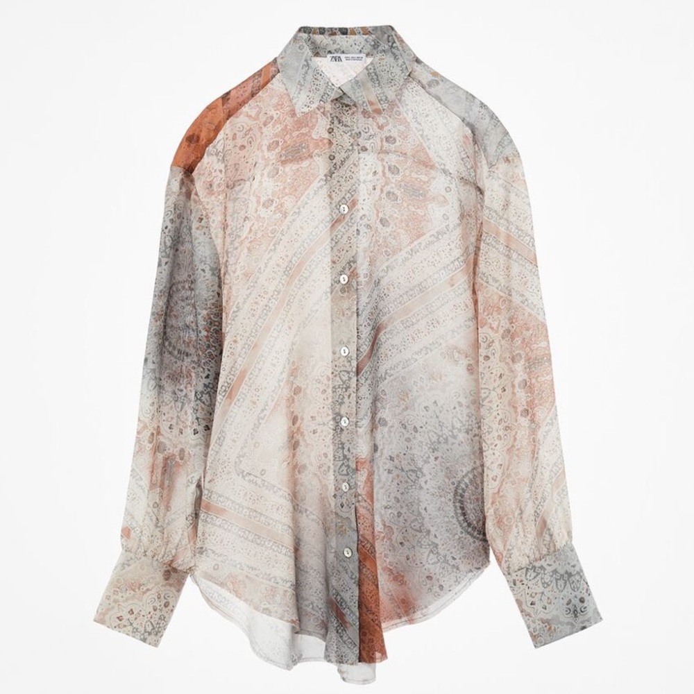 Printed silk shirt